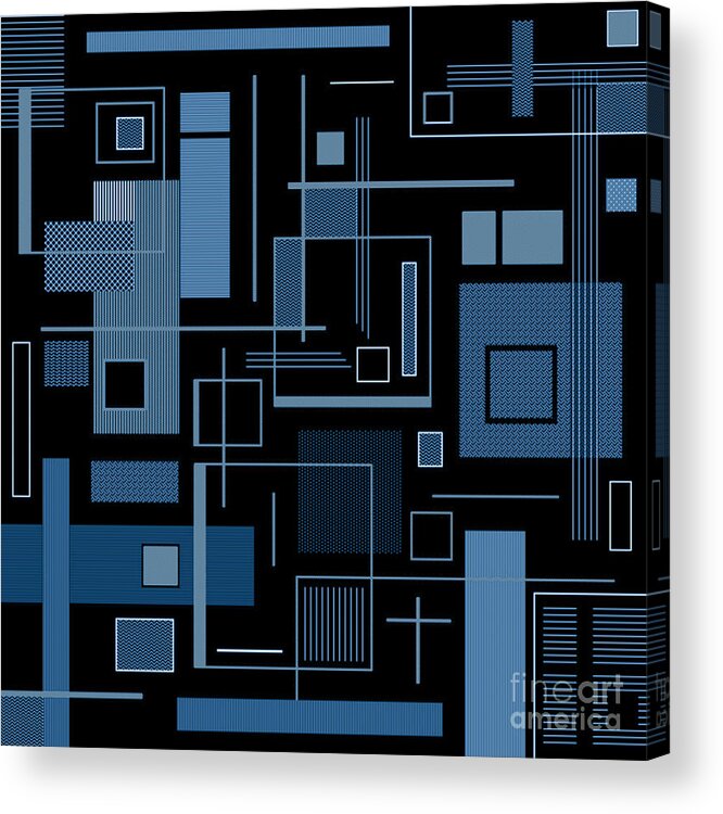Blue Acrylic Print featuring the digital art Blue Works Too by Designs By L