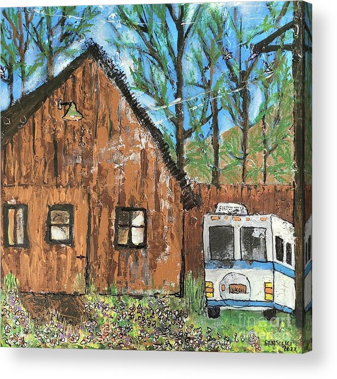  Acrylic Print featuring the painting Boondocking in Mead Colorado by Mark SanSouci