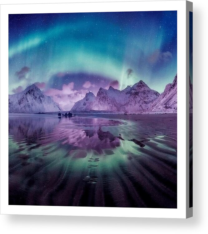 Aurora Acrylic Print featuring the photograph Borealis Over Norway by World Art Collective