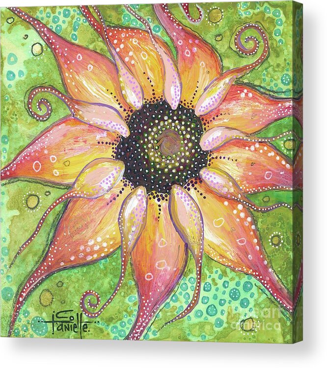 Sunflower Painting Acrylic Print featuring the painting Breathe In the New You by Tanielle Childers