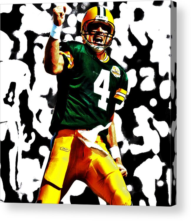 Brent Farve Acrylic Print featuring the mixed media Brent Farve by Brian Reaves