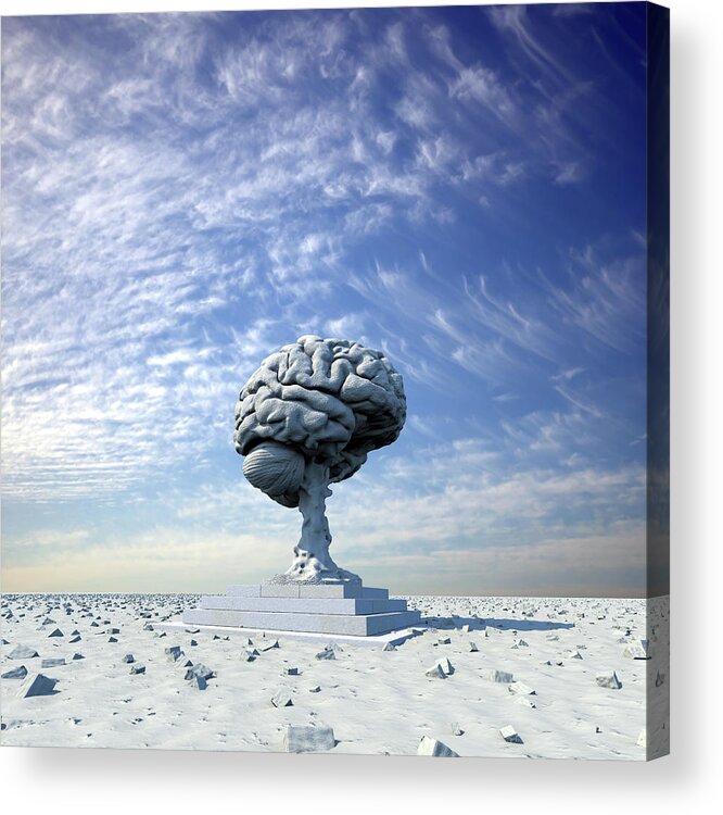 Brain Acrylic Print featuring the digital art Bricks Of Perception by Russell Kightley
