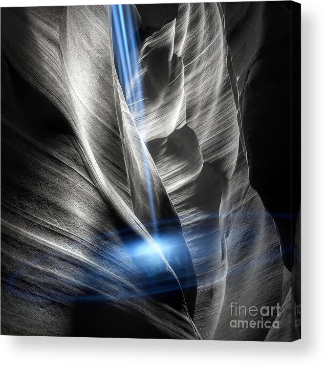 Abstract Acrylic Print featuring the photograph Canyon Spirits - Monochrome 1 by Philip Preston
