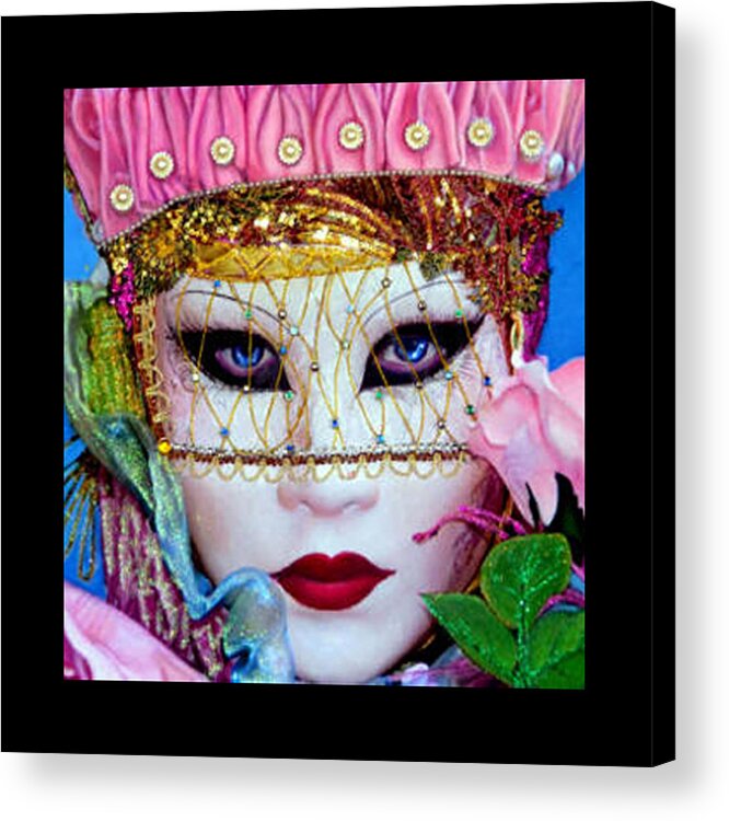 Mixed Media Painting Acrylic Print featuring the mixed media Carolina II Carnival of Venice by Anni Adkins