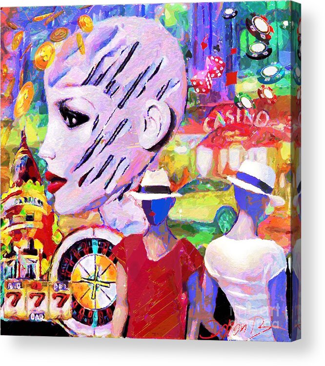 Casino Acrylic Print featuring the digital art Casino in Cannes by Doron B