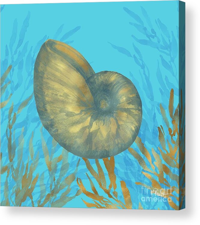 Watercolor Acrylic Print featuring the painting Cedar Key Sealife IV by Paul Brent