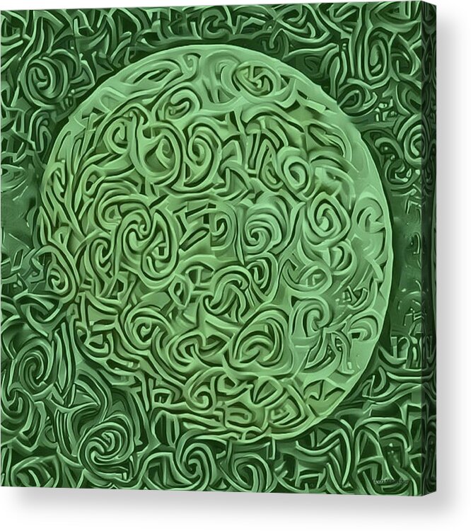 Digital Acrylic Print featuring the digital art Celtic Moon by Cindy's Creative Corner