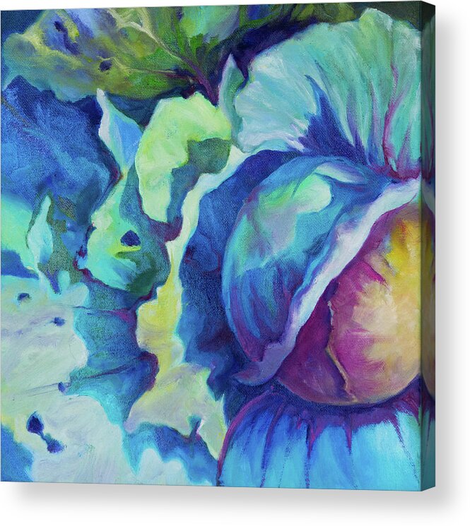 Cabbage Acrylic Print featuring the painting Chou Chou Bleu by Carol Klingel