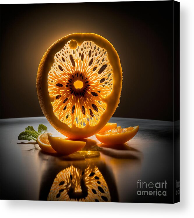  Acrylic Print featuring the digital art Citrus Sun I by Jay Schankman