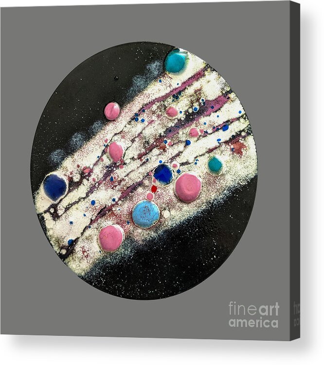 Enamel Acrylic Print featuring the glass art Colorful pebbles by Bentley Davis