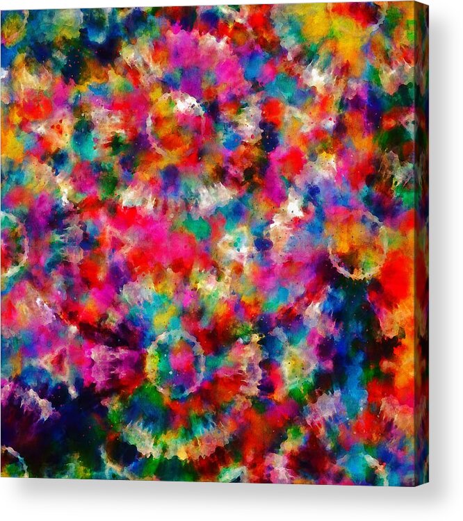 Tie Dye Acrylic Print featuring the digital art Colorful Tie Dye by Peggy Collins