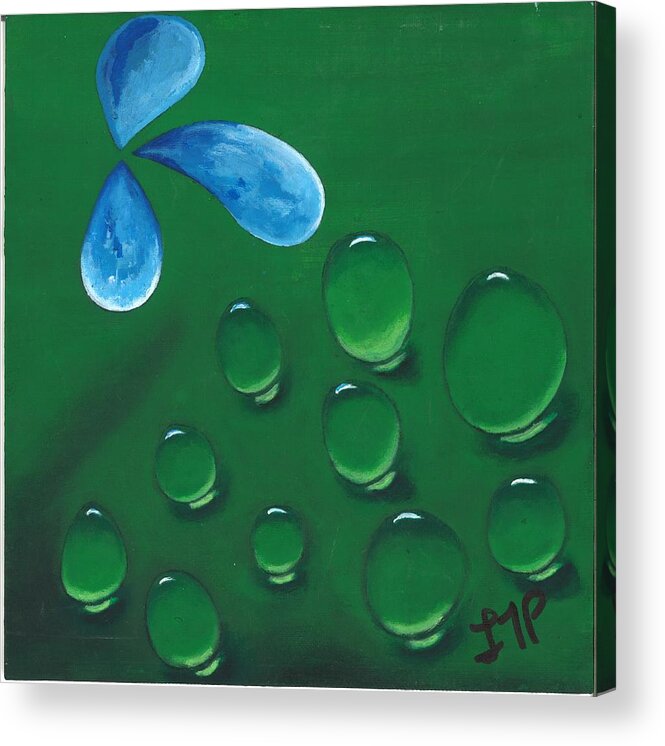Raindrops Acrylic Print featuring the painting Condensation by Esoteric Gardens KN