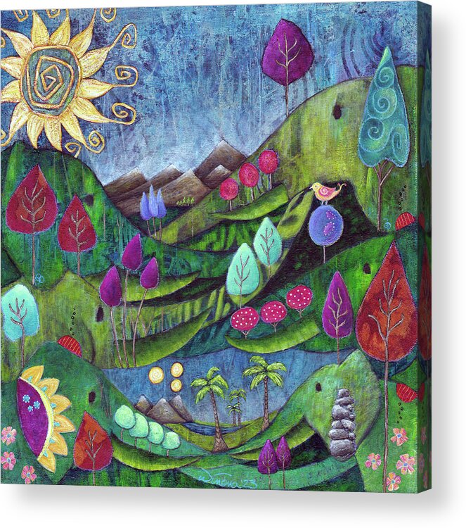 Dreamscape Acrylic Print featuring the painting Connections by Winona's Sunshyne