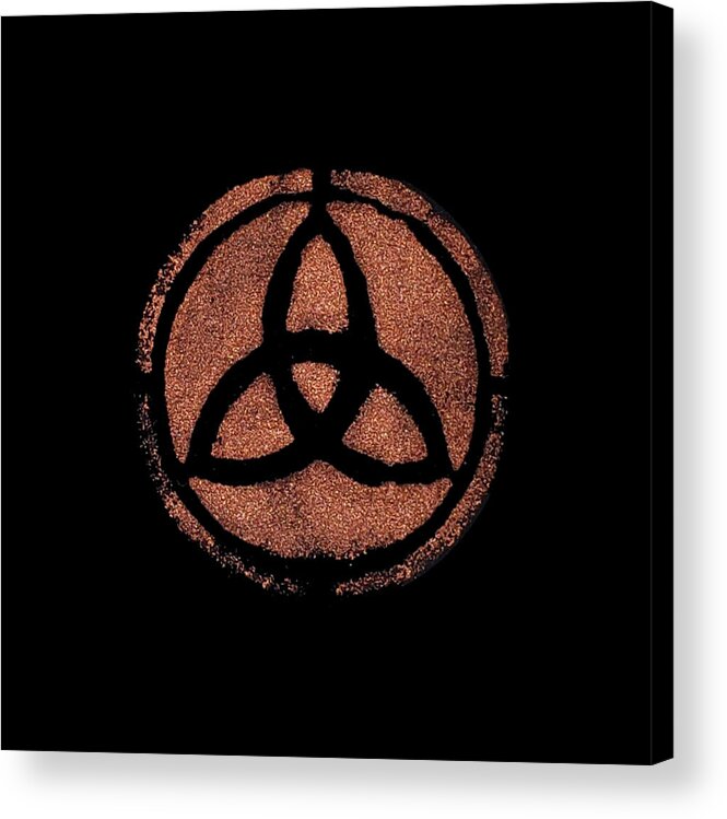 Copper Acrylic Print featuring the painting Copper Triquetra by Vicki Noble