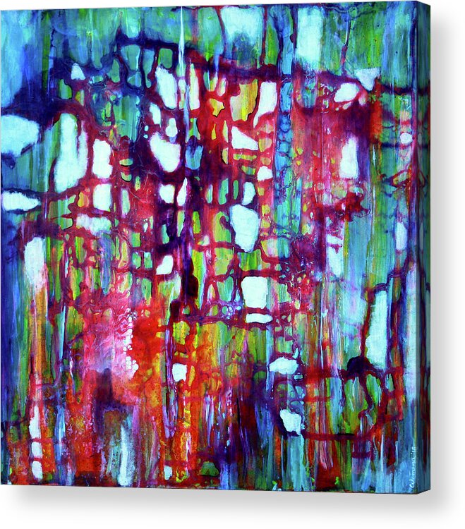 Abstract Acrylic Print featuring the painting Cosmic Entanglement by Winona's Sunshyne