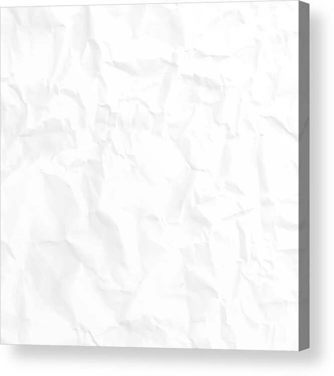 Shadow Acrylic Print featuring the drawing Crumpled white paper texture - Background by Bgblue