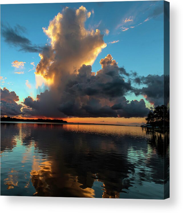 Cumulonimbus Clouds Tampa Bay Acrylic Print featuring the photograph Cumulonimbus clouds over Tampa bay by Allen Carroll