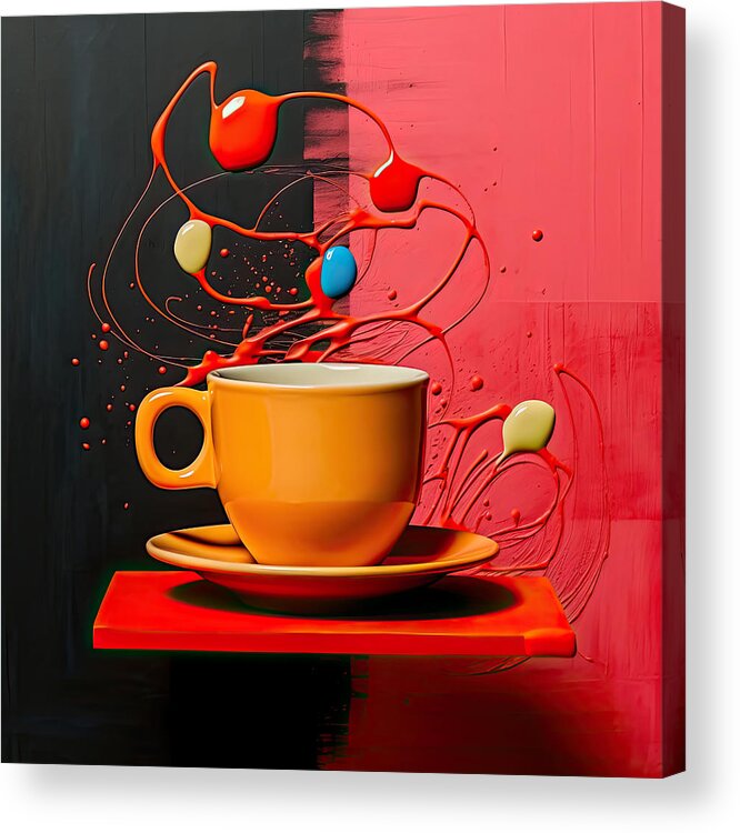 Coffee Acrylic Print featuring the digital art Cup O' Coffee by Lourry Legarde