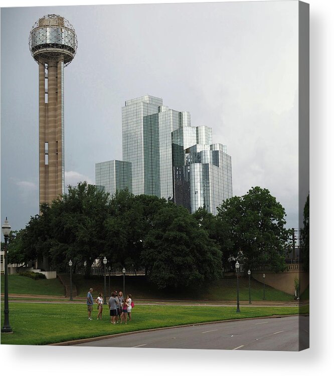 Grey Acrylic Print featuring the photograph Dallas Sky Line 8 by C Winslow Shafer