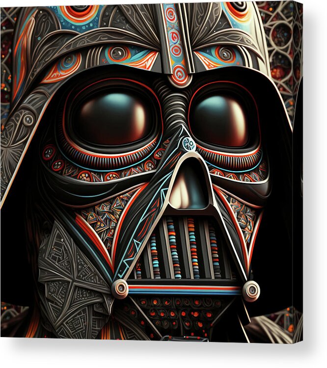 Star Wars Acrylic Print featuring the digital art Darth Vader Chicano Style by iTCHY