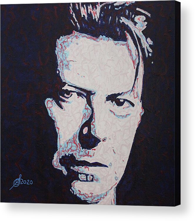 David Bowie Acrylic Print featuring the painting David Bowie original painting by Sol Luckman