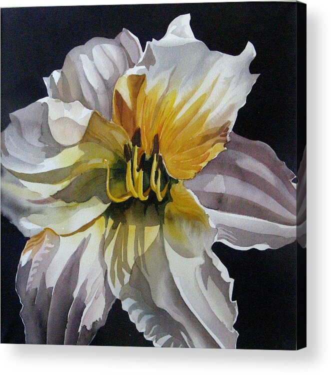 Watercolour Acrylic Print featuring the painting Day Lily by Alfred Ng