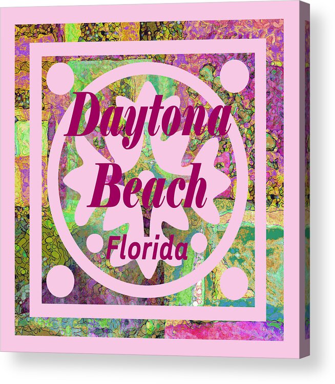 Daytona Beach Acrylic Print featuring the painting Daytona Beach Florida Abstract 122 by Corinne Carroll