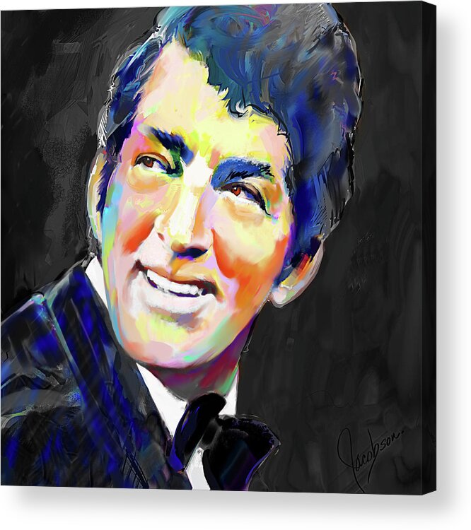 Dean Acrylic Print featuring the painting Dean Martin II by Jackie Medow-Jacobson