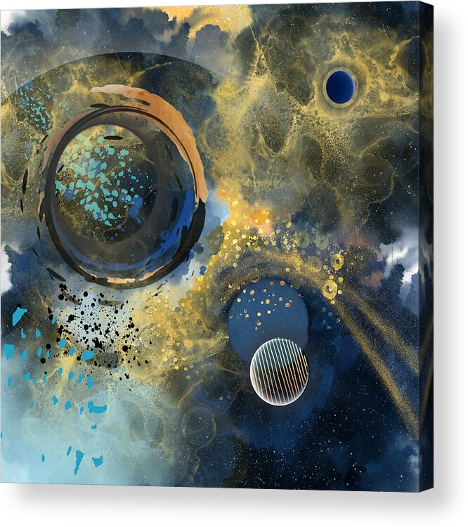 Space Acrylic Print featuring the digital art Depth of galaxy by Mitak