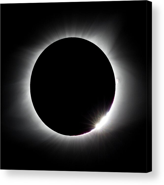 Solar Eclipse Acrylic Print featuring the photograph Diamonds In The Sky by David Beechum
