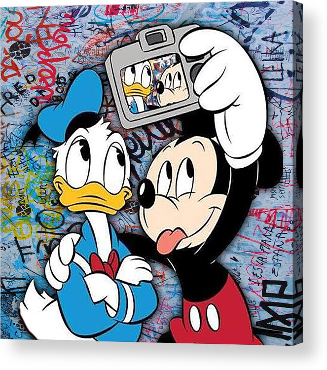 Disney Print 30X30 cm Mickey Sketch Poster Silver