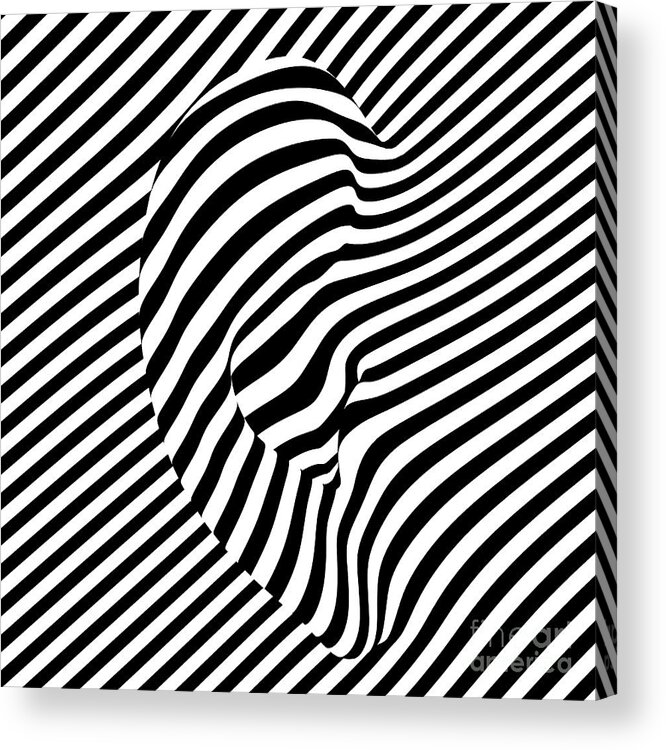 Striped Acrylic Print featuring the digital art Ear by Cu Biz