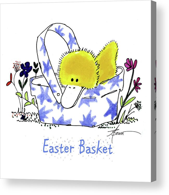 Easter Acrylic Print featuring the painting Easter Basket by Adele Bower
