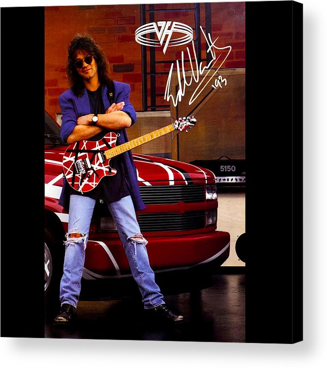 Eddie Acrylic Print featuring the digital art Eddie Van Halen by Nanang Yunanto