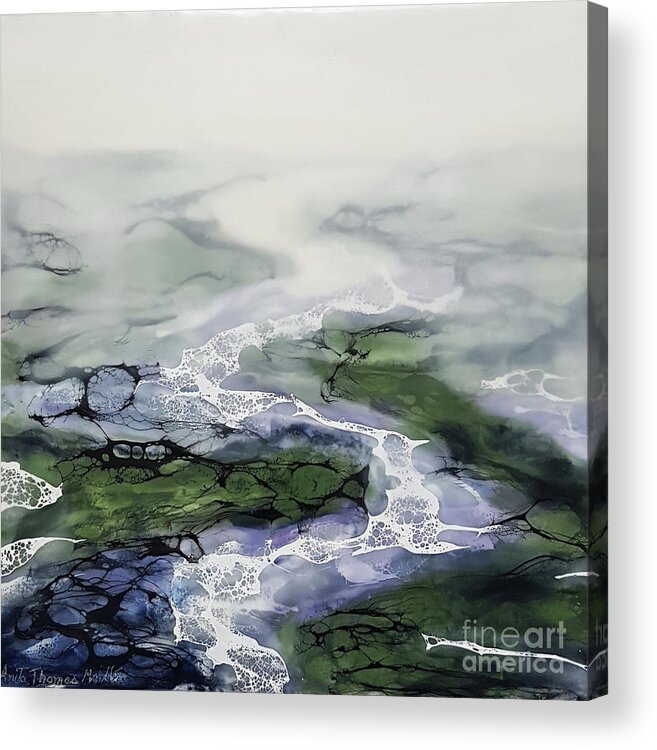 Sea Acrylic Print featuring the painting Ethereal Return by Anita Thomas