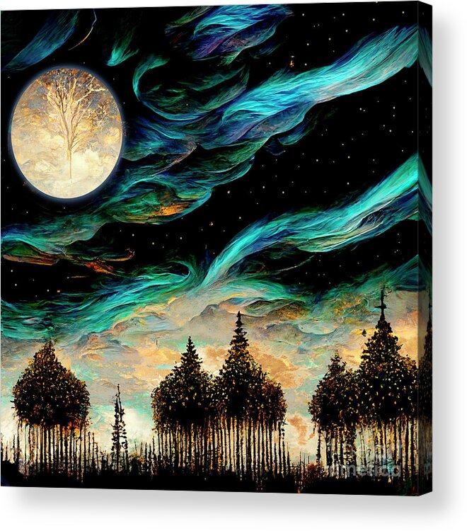 Fairy Forest Acrylic Print featuring the painting Fairy Forest III by Mindy Sommers