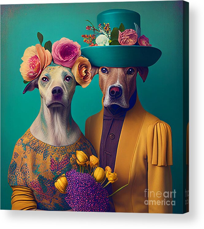 Dog Acrylic Print featuring the mixed media Family by Binka Kirova