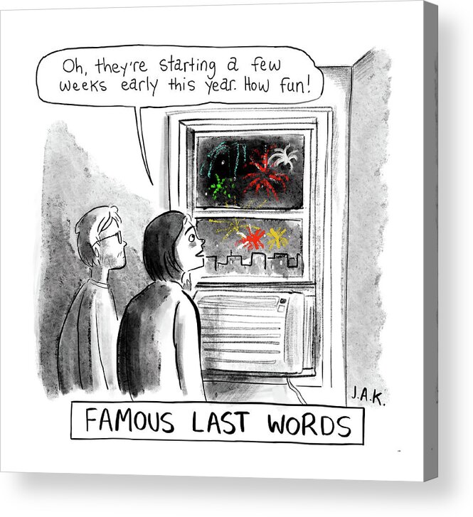 Captionless Acrylic Print featuring the drawing Famous Last Words by Jason Adam Katzenstein