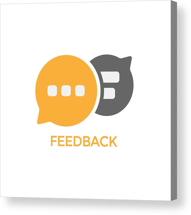 Internet Acrylic Print featuring the drawing Feedback Speech Bubble Icon Vector Design. by Designer29