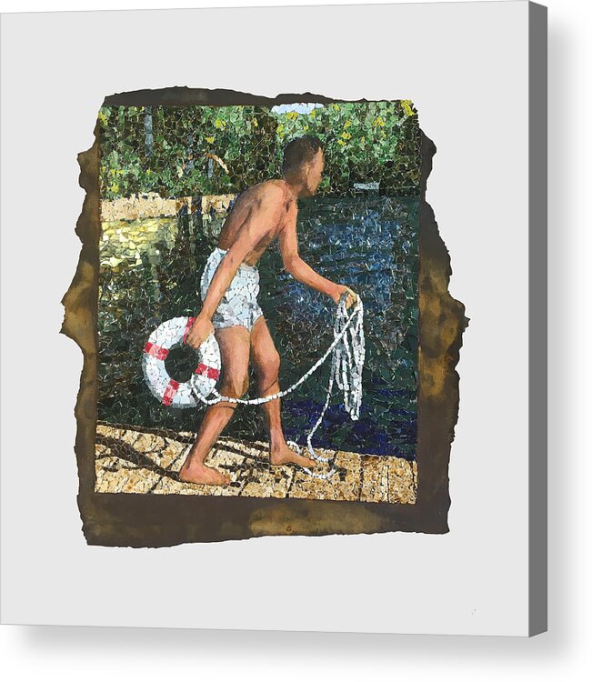 Glass Acrylic Print featuring the mixed media Fig. 45. Correct position for throwing ring buoy. by Matthew Lazure