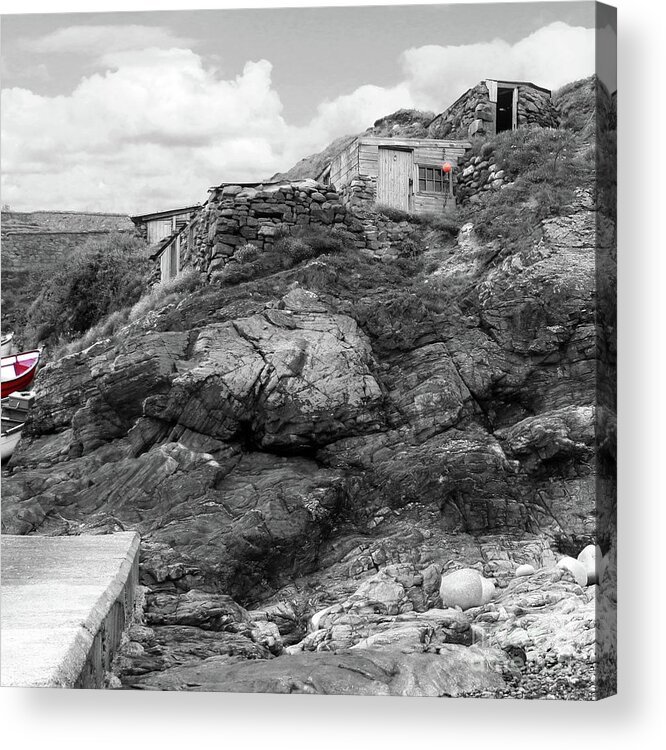 Huts Acrylic Print featuring the photograph Fishing Huts Cape Cornwall by Terri Waters