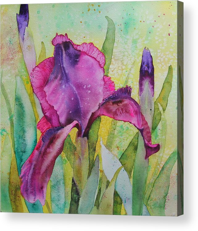 Flower Acrylic Print featuring the painting Fleur de Lys by Ruth Kamenev
