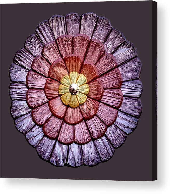 Mandala Acrylic Print featuring the painting Floral Mandala 1 by Denny McNeill