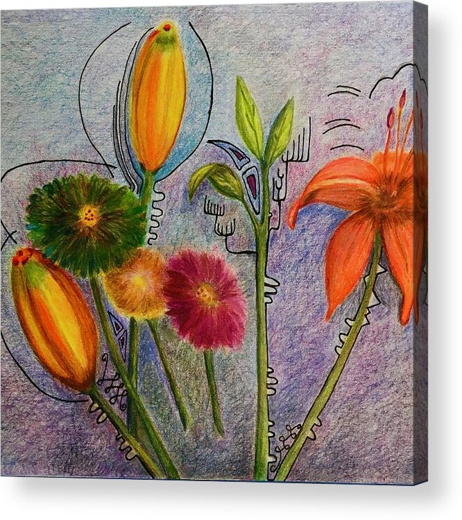 Flowers Acrylic Print featuring the photograph Flowers for Me by Suzanne Udell Levinger