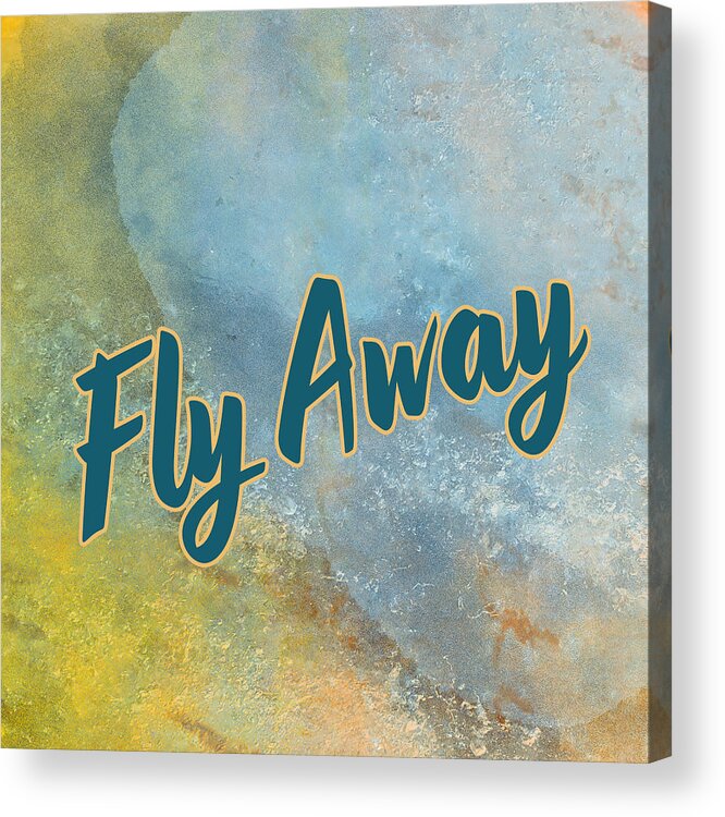 Fly Away Acrylic Print featuring the mixed media Fly Away by Nancy Merkle