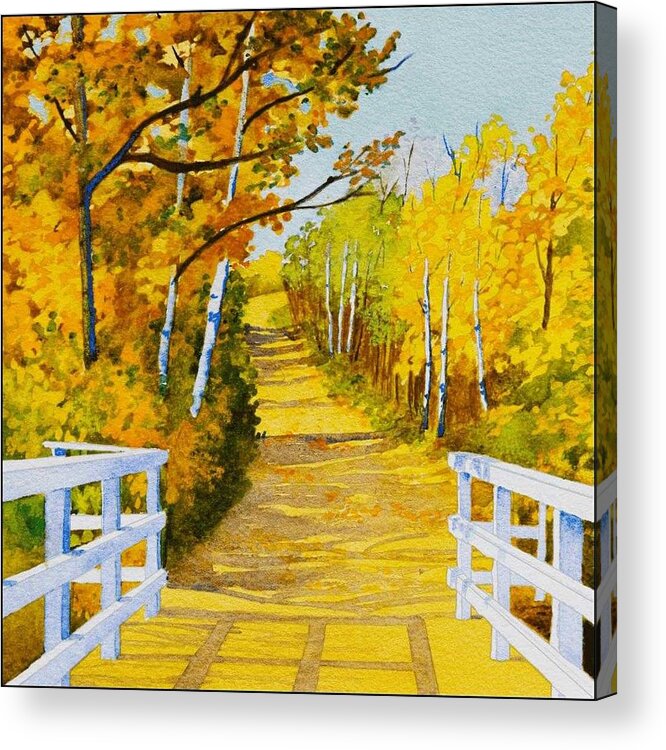 Yellow Brick Road Acrylic Print featuring the painting Follow The Yellow Dirt Road by Teresa Trotter