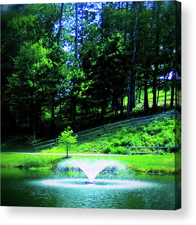 Fountain Acrylic Print featuring the photograph Fountain by Christopher Reed