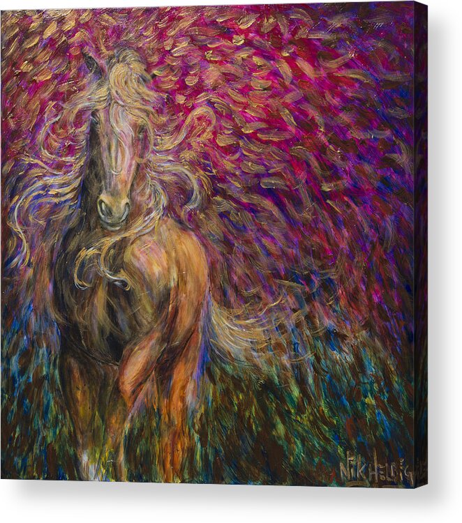Horse Acrylic Print featuring the painting Freedom by Nik Helbig