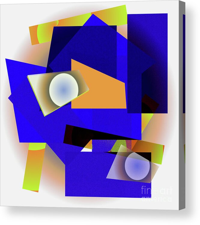 Abstract Acrylic Print featuring the digital art Geometrics Colorized by Kae Cheatham