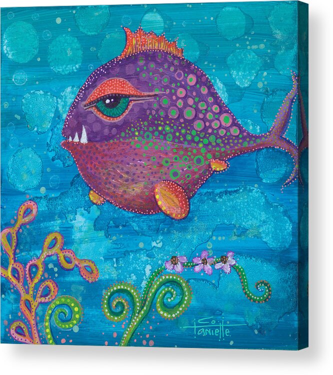 Fish Acrylic Print featuring the painting Geronimo by Tanielle Childers